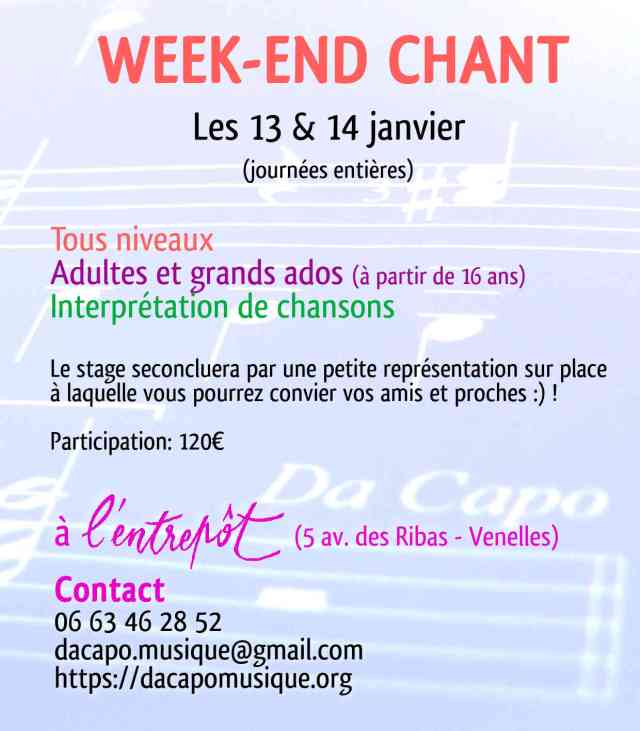 Stage chant janvier 18